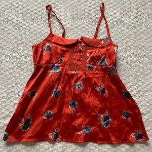 American Eagle Outfitters Red Floral Tank Size XS Like New